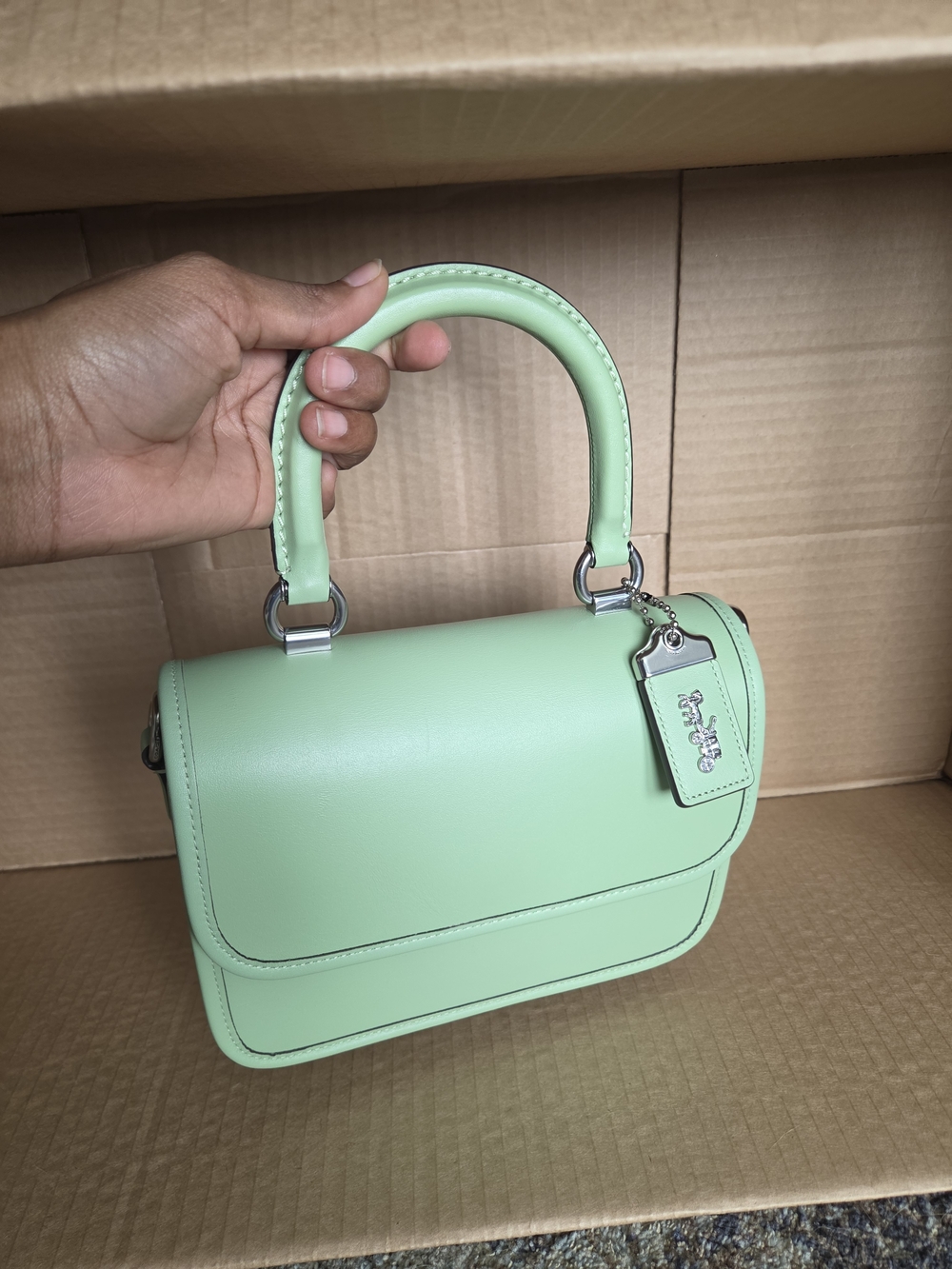 COACH Rogue Top Handle Pale Pistachio Bag - Picture 16 of 16
